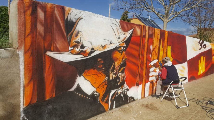 Realización de mural al aire libre conmemorativo del las Guerras de las Comunidades